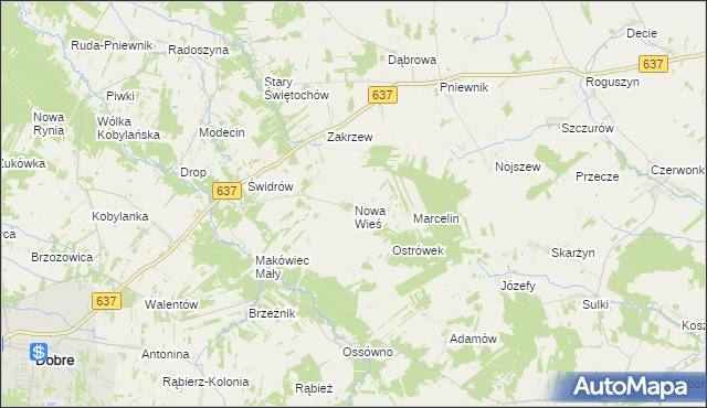 mapa Nowa Wieś gmina Dobre, Nowa Wieś gmina Dobre na mapie Targeo