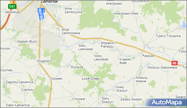 mapa Nowy Laskowiec, Nowy Laskowiec na mapie Targeo