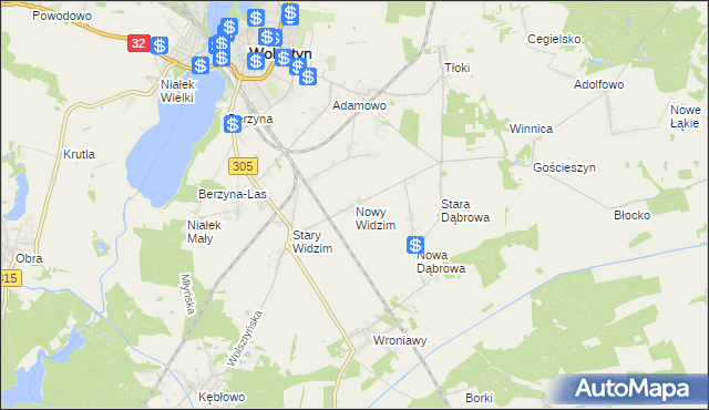 mapa Nowy Widzim, Nowy Widzim na mapie Targeo