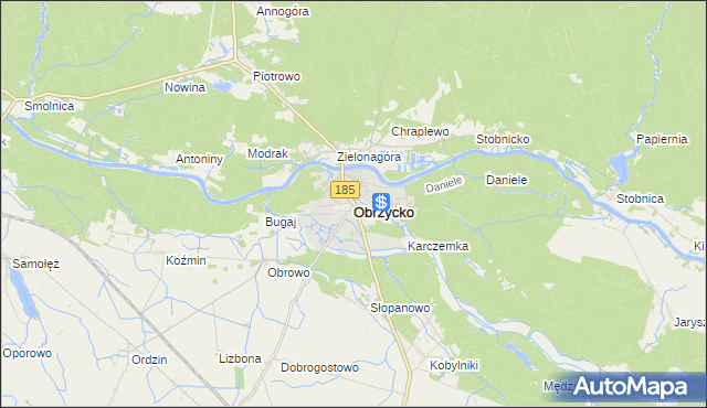 mapa Obrzycko, Obrzycko na mapie Targeo