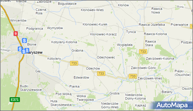 mapa Odechowiec, Odechowiec na mapie Targeo