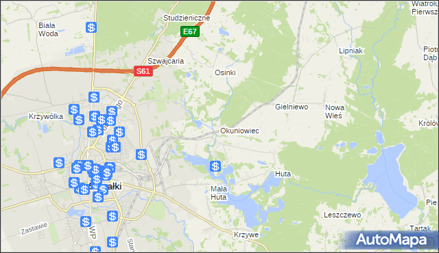 mapa Okuniowiec, Okuniowiec na mapie Targeo