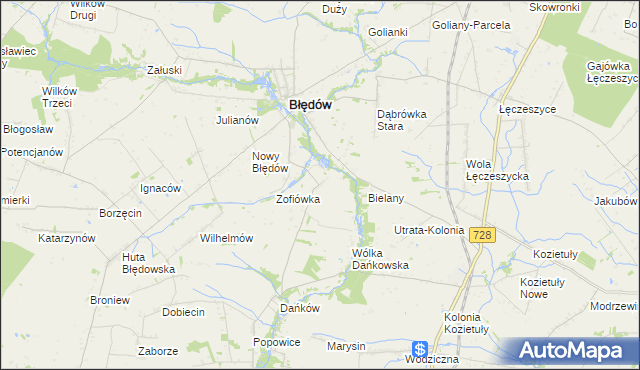 mapa Oleśnik gmina Błędów, Oleśnik gmina Błędów na mapie Targeo