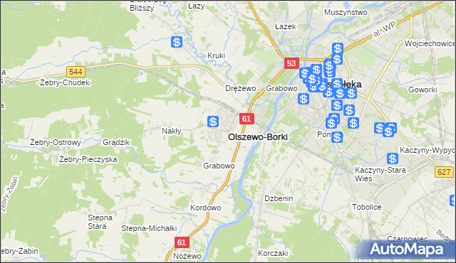 mapa Olszewo-Borki, Olszewo-Borki na mapie Targeo