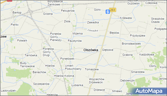 mapa Olszówka powiat kolski, Olszówka powiat kolski na mapie Targeo