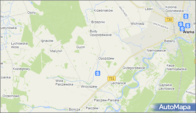 mapa Opożdżew, Opożdżew na mapie Targeo