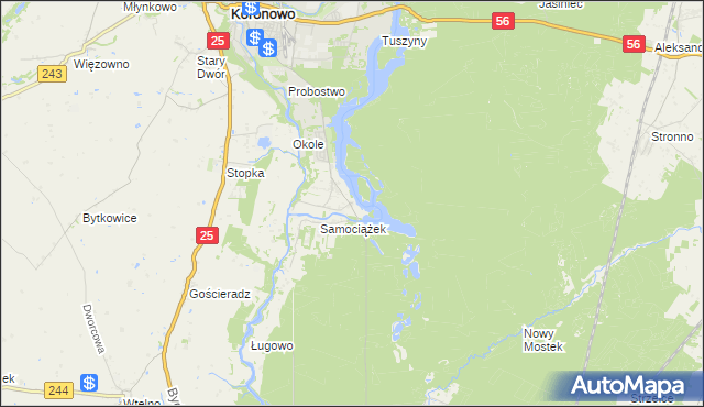 mapa Osiedle Awaryjne gmina Koronowo, Osiedle Awaryjne gmina Koronowo na mapie Targeo