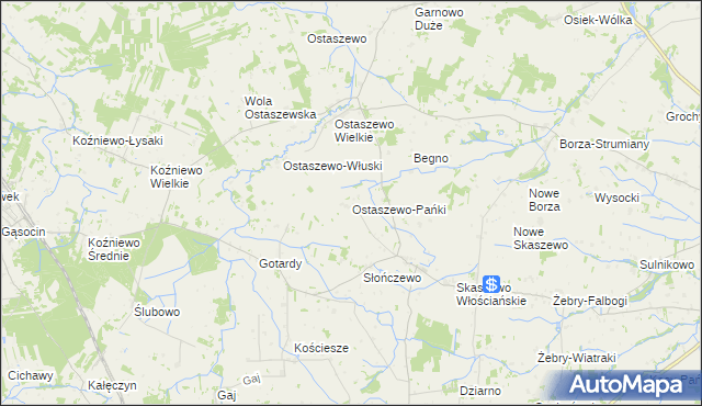 mapa Ostaszewo-Pańki, Ostaszewo-Pańki na mapie Targeo