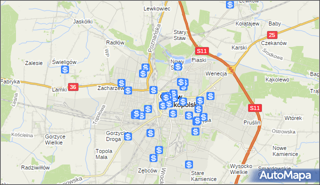 mapa Ostrów Wielkopolski, Ostrów Wielkopolski na mapie Targeo