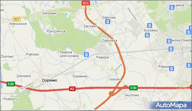 mapa Palędzie, Palędzie na mapie Targeo