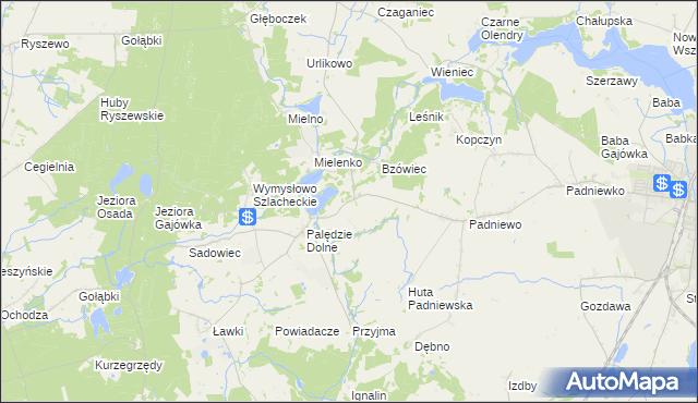 mapa Palędzie Kościelne, Palędzie Kościelne na mapie Targeo