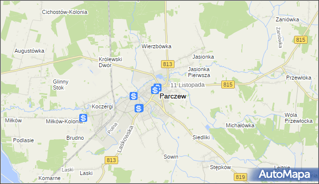 mapa Parczew, Parczew na mapie Targeo