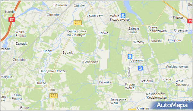 mapa Pęchery, Pęchery na mapie Targeo