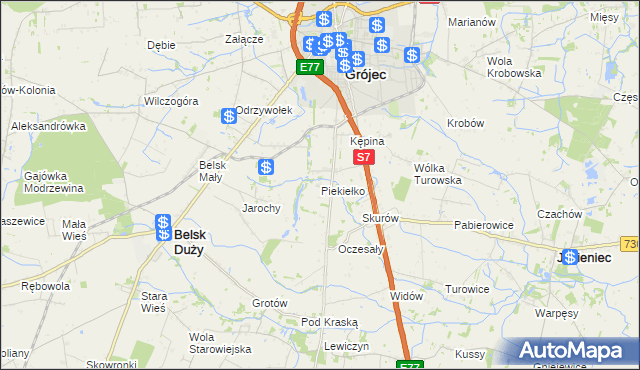 mapa Piekiełko gmina Grójec, Piekiełko gmina Grójec na mapie Targeo