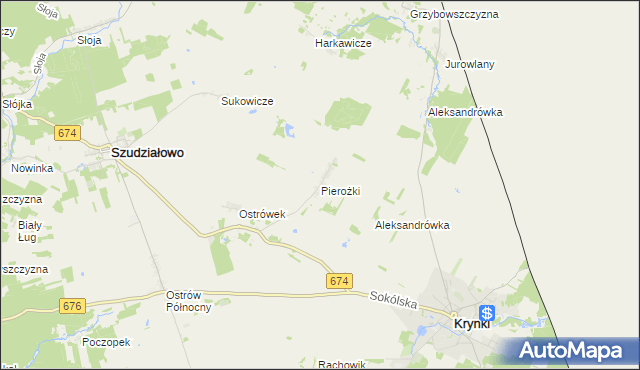 mapa Pierożki, Pierożki na mapie Targeo