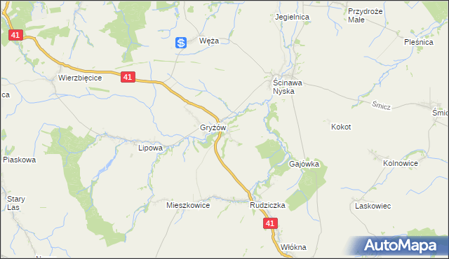 mapa Piorunkowice, Piorunkowice na mapie Targeo