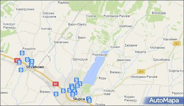 mapa Piotrowice gmina Słupca, Piotrowice gmina Słupca na mapie Targeo