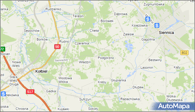 mapa Podgórzno, Podgórzno na mapie Targeo
