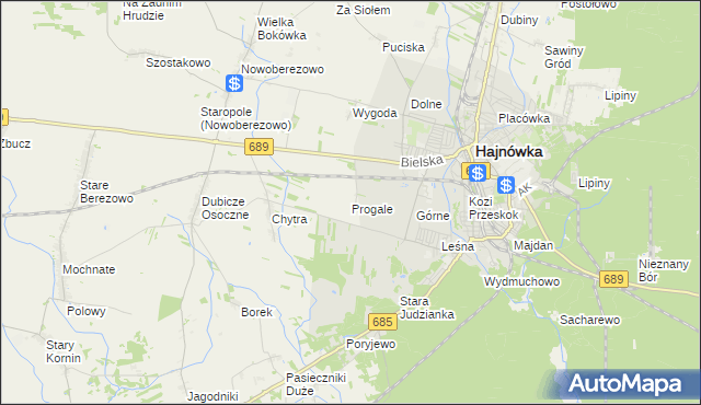 mapa Progale, Progale na mapie Targeo