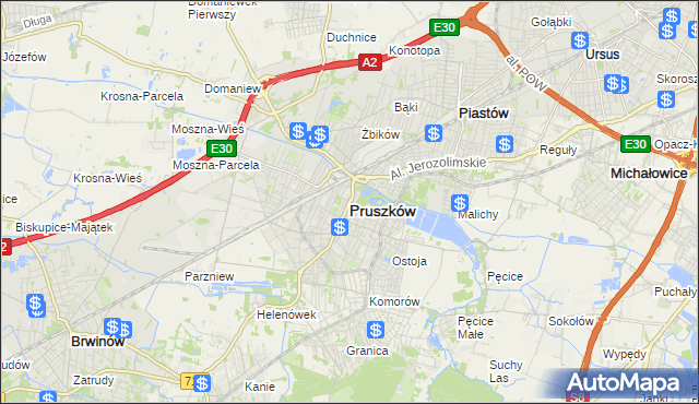 mapa Pruszków, Pruszków na mapie Targeo