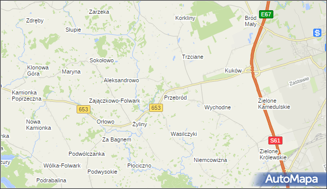 mapa Przebród, Przebród na mapie Targeo