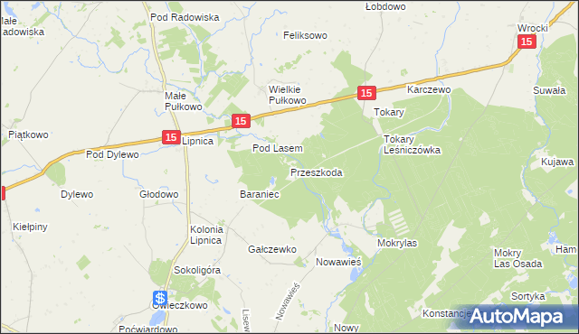 mapa Przeszkoda gmina Golub-Dobrzyń, Przeszkoda gmina Golub-Dobrzyń na mapie Targeo