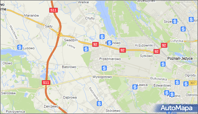 mapa Przeźmierowo, Przeźmierowo na mapie Targeo