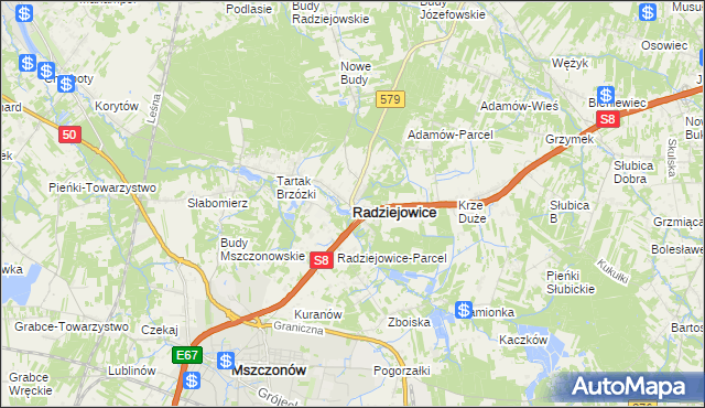 mapa Radziejowice, Radziejowice na mapie Targeo