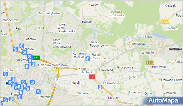 mapa Rajec Poduchowny, Rajec Poduchowny na mapie Targeo