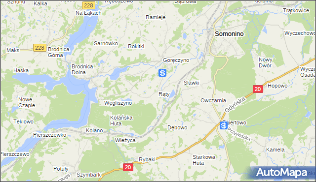 mapa Rąty, Rąty na mapie Targeo