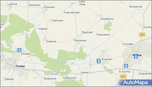 mapa Rokosowo Osada, Rokosowo Osada na mapie Targeo