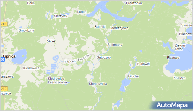 mapa Sątoczno gmina Lipnica, Sątoczno gmina Lipnica na mapie Targeo