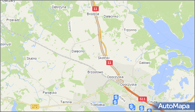 mapa Skotniki gmina Szczecinek, Skotniki gmina Szczecinek na mapie Targeo