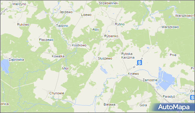 mapa Słuszewo, Słuszewo na mapie Targeo