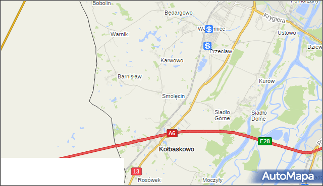 mapa Smolęcin gmina Kołbaskowo, Smolęcin gmina Kołbaskowo na mapie Targeo