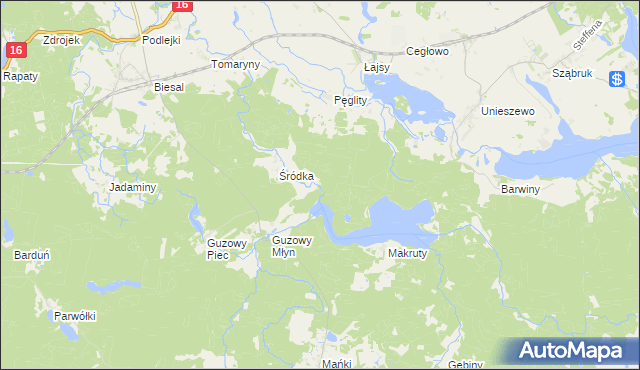 mapa Smoleń gmina Gietrzwałd, Smoleń gmina Gietrzwałd na mapie Targeo