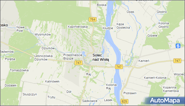 mapa Solec nad Wisłą, Solec nad Wisłą na mapie Targeo