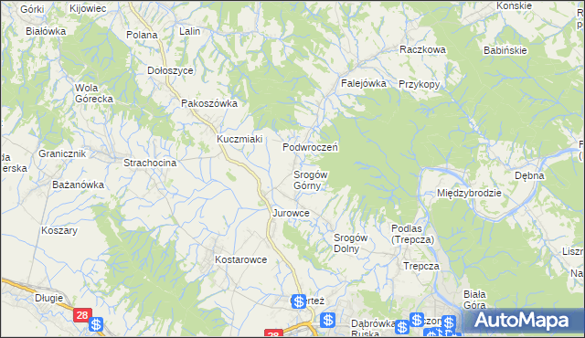 mapa Srogów Górny, Srogów Górny na mapie Targeo