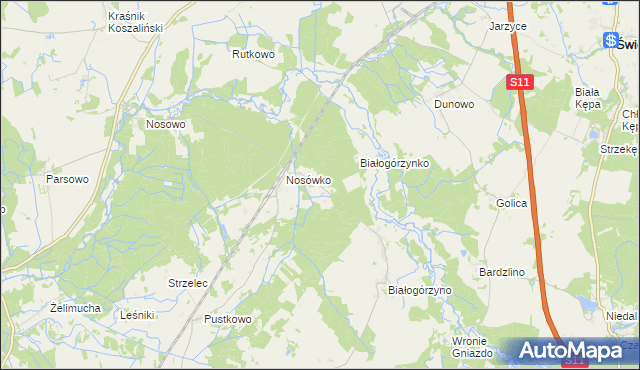 mapa Stajkowo gmina Białogard, Stajkowo gmina Białogard na mapie Targeo