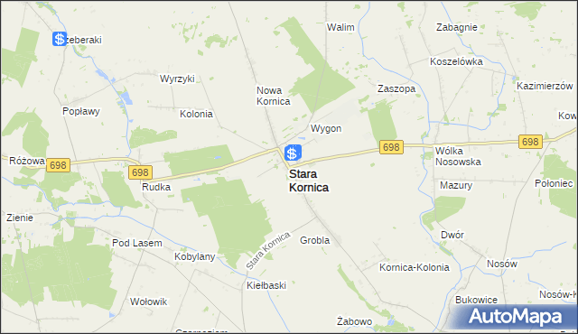 mapa Stara Kornica, Stara Kornica na mapie Targeo