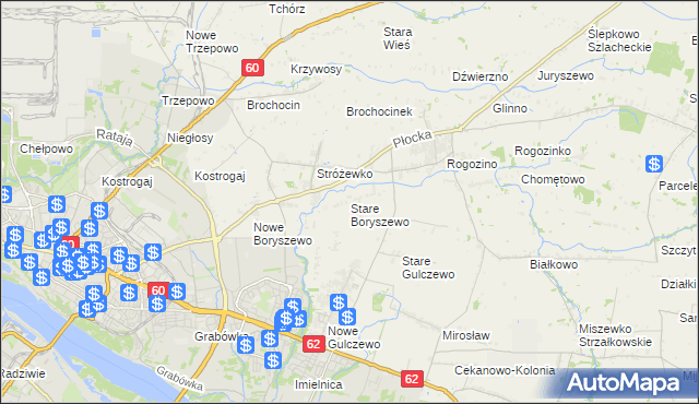 mapa Stare Boryszewo, Stare Boryszewo na mapie Targeo