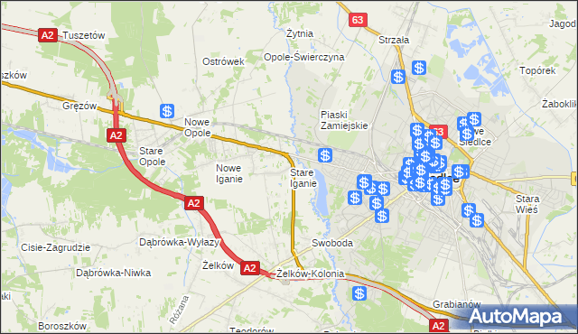 mapa Stare Iganie, Stare Iganie na mapie Targeo