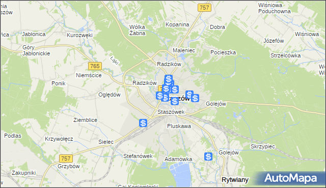 mapa Staszów, Staszów na mapie Targeo