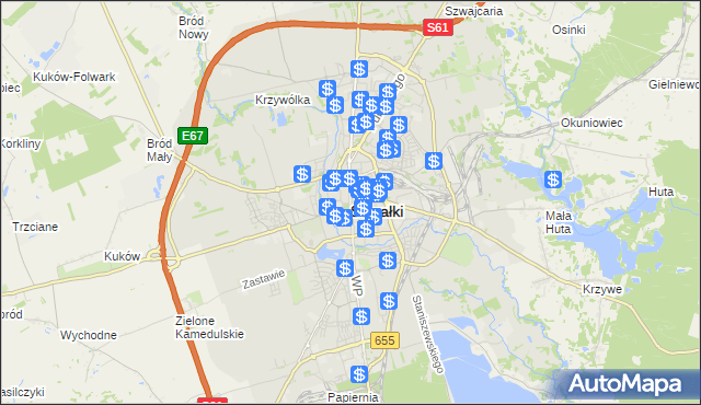 mapa Suwałk, Suwałki na mapie Targeo