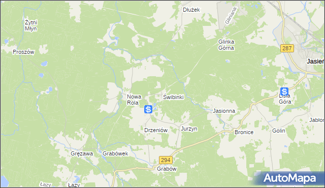 mapa Świbinki, Świbinki na mapie Targeo