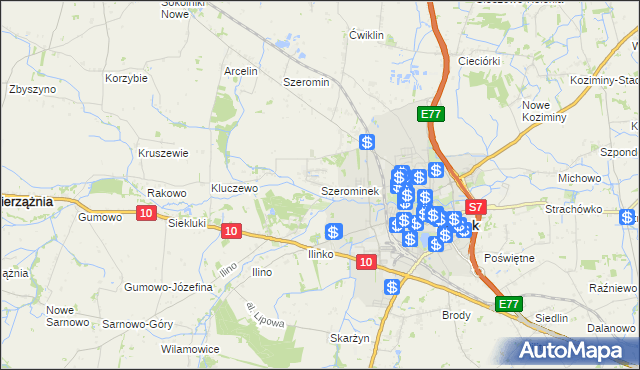 mapa Szerominek, Szerominek na mapie Targeo