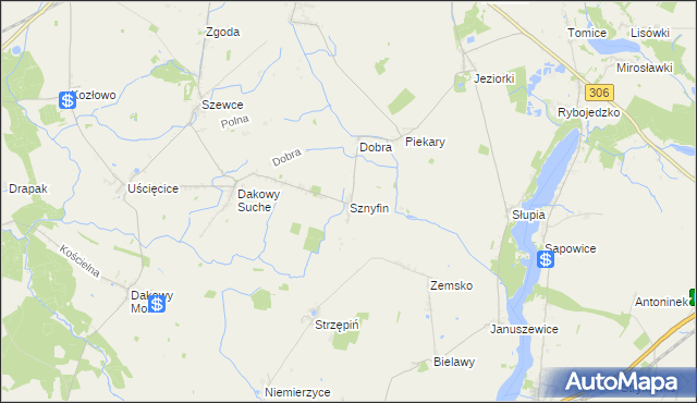 mapa Sznyfin, Sznyfin na mapie Targeo