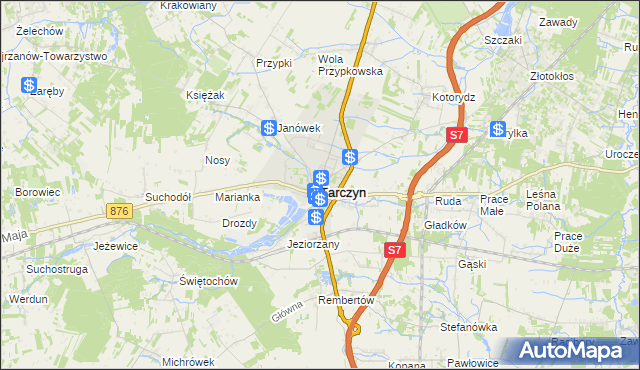 mapa Tarczyn powiat piaseczyński, Tarczyn powiat piaseczyński na mapie Targeo