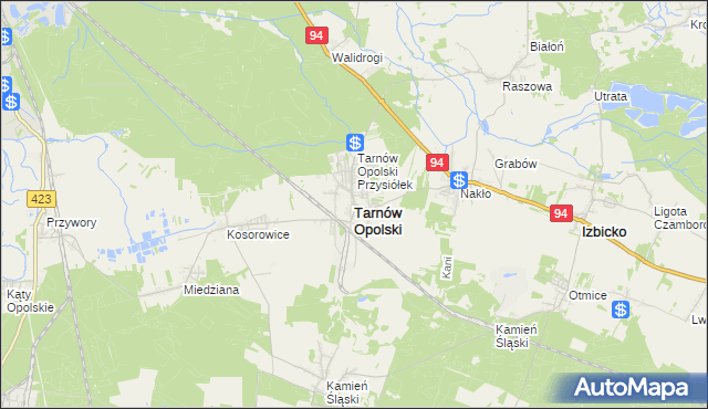 mapa Tarnów Opolski, Tarnów Opolski na mapie Targeo