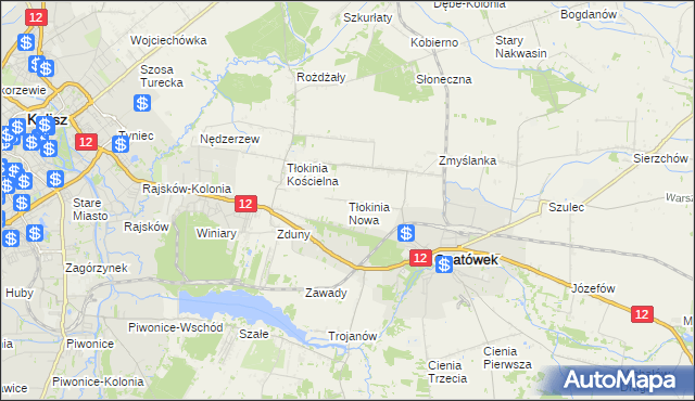 mapa Tłokinia Nowa, Tłokinia Nowa na mapie Targeo